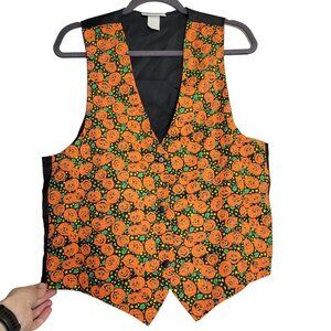 Vintage‎ Blondettes Women's Halloween Jack O' Lanterns Pumpkins Vest L